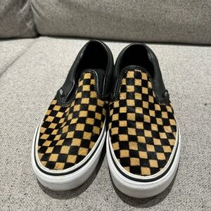 Vans checkerboard slip ons